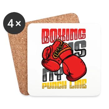 La boxe est ma punchline, les boxeurs, les arts martiaux - Dessous de verre (lot de 4) - blanc - Devant