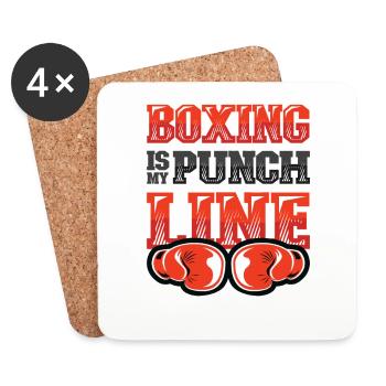La boxe est ma punchline, les boxeurs, les arts martiaux - Dessous de verre (lot de 4) - blanc - Devant