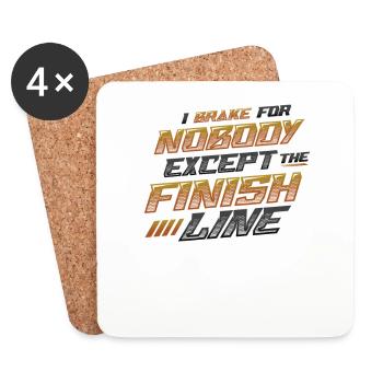 Je ne freine pour personne sauf la ligne d’arrivée - Dessous de verre (lot de 4) - blanc - Devant