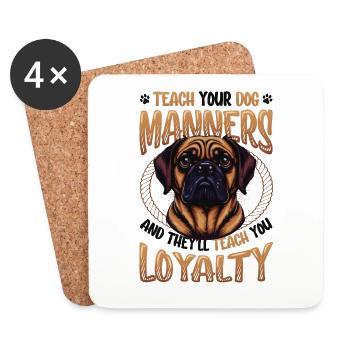 Teach Your Dog Manners, Dog Trainer - Coasters (set of 4) - white - Front