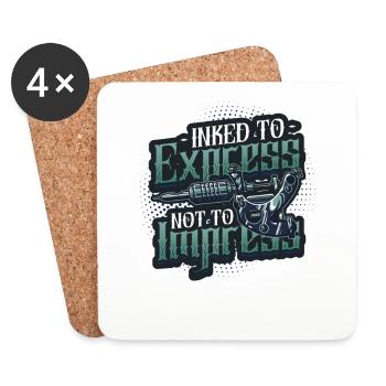 Inked To Express, Not To Impress Tattoo - Coasters (set of 4) - white - Front