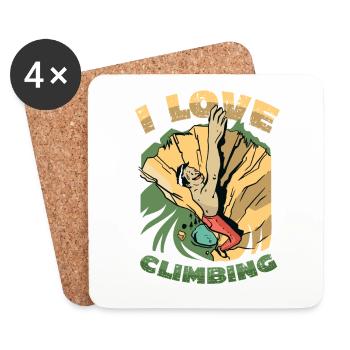 I love rock climbing, rock climbing - Coasters (set of 4) - white - Front