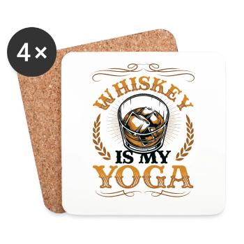 Whiskey is my yoga, whiskey lover - Coasters (set of 4) - white - Front