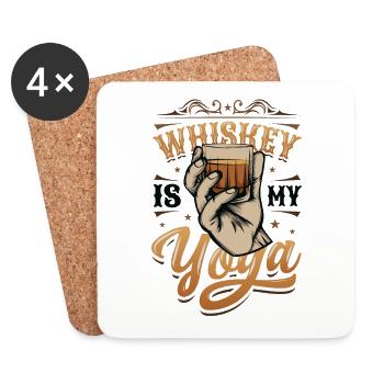 Whiskey is my yoga, whiskey lover - Coasters (set of 4) - white - Front