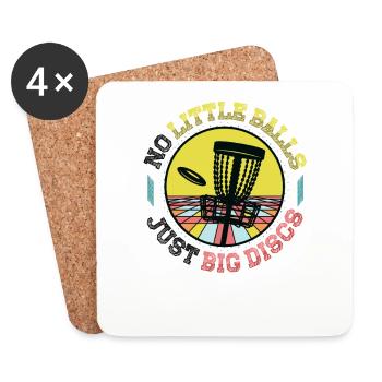 No small balls, just big discs - Funny - Coasters (set of 4) - white - Front
