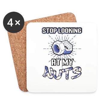 Stop looking at my nuts - Coasters (set of 4) - white - Front