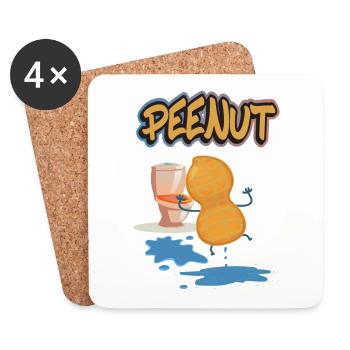 Peenut, funny peeing peanut - Coasters (set of 4) - white - Front
