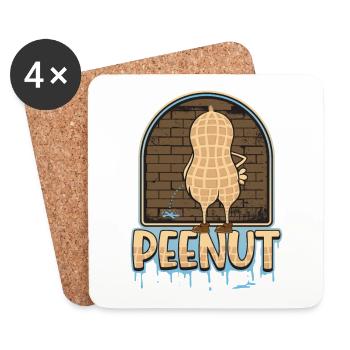 Peenut, funny peeing peanut - Coasters (set of 4) - white - Front