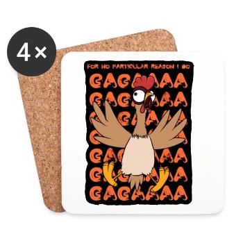 Crazy chicken - Coasters (set of 4) - white - Front