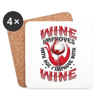 Wine gets better with age - Coasters (set of 4) - white - Front