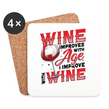 Wine gets better with age - Coasters (set of 4) - white - Front