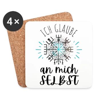 Wegweiser Motivation - VEGVISIR - Untersetzer (4er-Set) - Weiß - Vorne