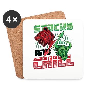 Stocks And Chill, Buy - Coasters (set of 4) - white - Front