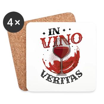 In Vino Veritas, amateurs de vin, dégustation de vin - Dessous de verre (lot de 4) - blanc - Devant