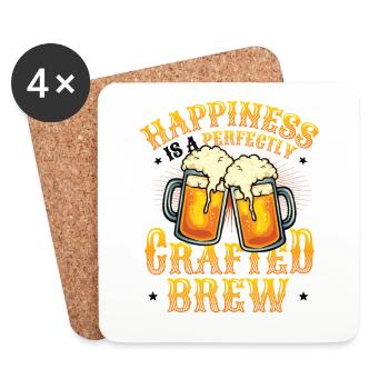 Brassage de la bière et bonheur du maître brasseur Dans la perfection - Dessous de verre (lot de 4) - blanc - Devant