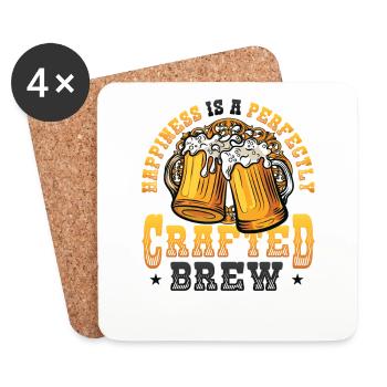 Brassage de la bière et bonheur du maître brasseur Dans la perfection - Dessous de verre (lot de 4) - blanc - Devant