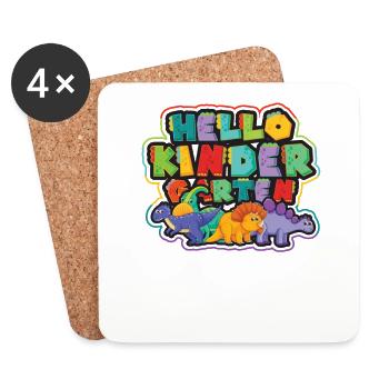 Bonjour maternelle, premier jour à la maternelle - Dessous de verre (lot de 4) - blanc - Devant