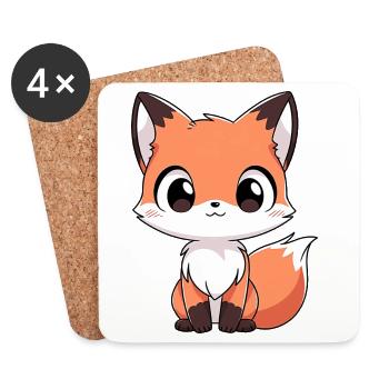 Fuchs Waldtiere Liebe Comic Natur Tier Kind Baby - Untersetzer (4er-Set) - Weiß - Vorne