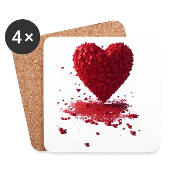 Heart - Coasters (set of 4) - white - Front
