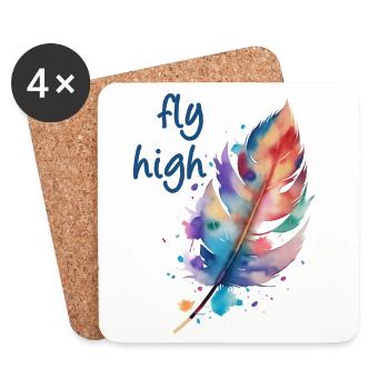 fly high - Untersetzer (4er-Set) - Weiß - Vorne