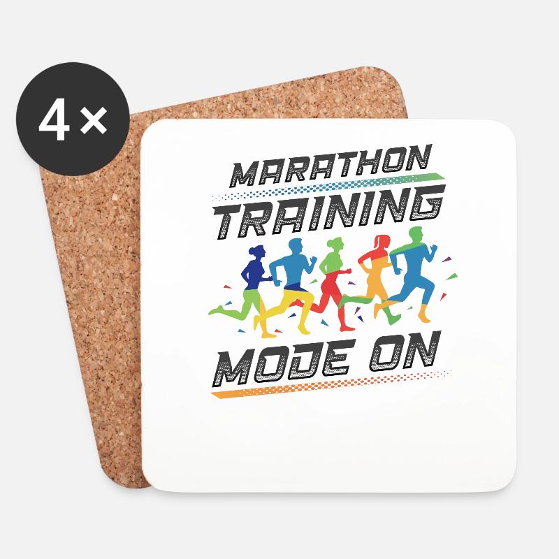 Marathon-Trainingsmodus, auf Marathon Runner - Untersetzer (4er-Set) - Weiß