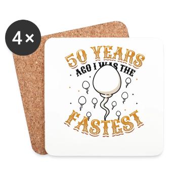 Il y a 50 ans, j’étais le plus rapide - Dessous de verre (lot de 4) - blanc - Devant