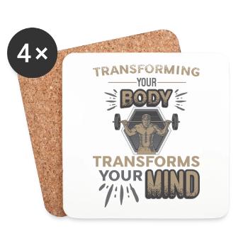 La transformation de votre corps façonne votre - Dessous de verre (lot de 4) - blanc - Devant