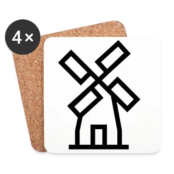 Windmill windmill air energy - Coasters (set of 4) - white - Front