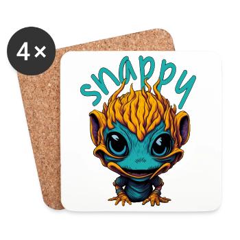 Snappy Alien - Coasters (set of 4) - white - Front
