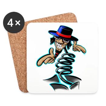 Sauteur - Dessous de verre (lot de 4) - blanc - Devant
