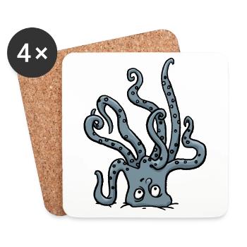 Krakenkopfstand - Untersetzer (4er-Set) - Weiß - Vorne