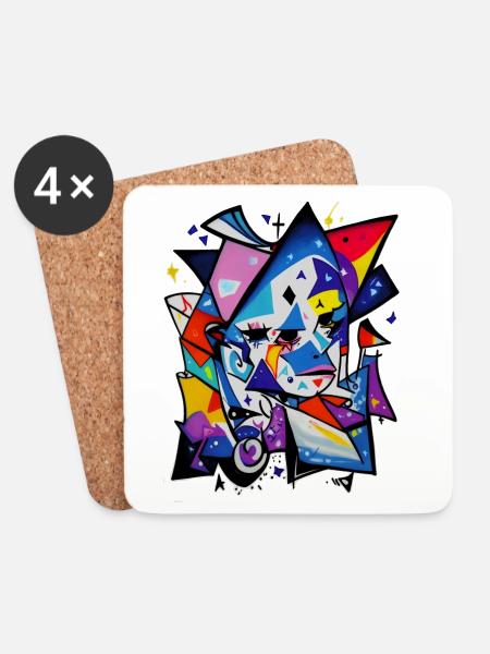 Graffiti - Coasters (set of 4) - white