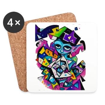 Graffiti - Coasters (set of 4) - white - Front