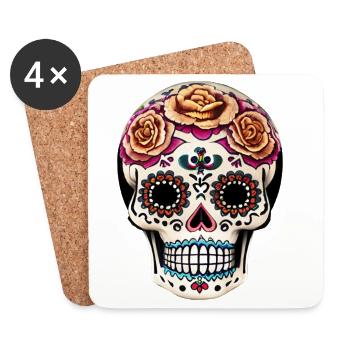 Dia de los Muertos - Untersetzer (4er-Set) - Weiß - Vorne