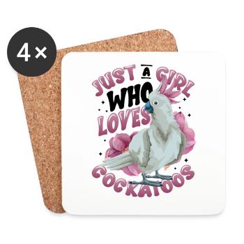 Just a girl who loves cockatoos - Coasters (set of 4) - white - Front