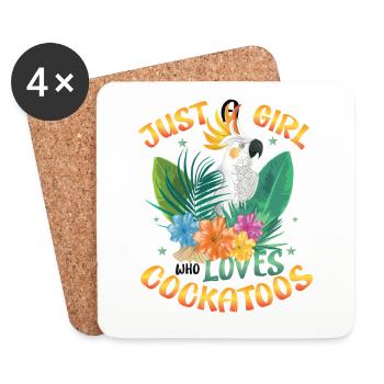 Just a girl who loves cockatoos - Coasters (set of 4) - white - Front