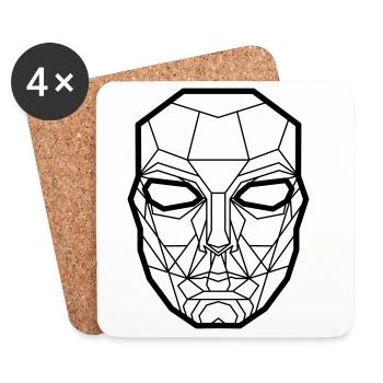Kimura Mask White - Coasters (set of 4) - white - Front
