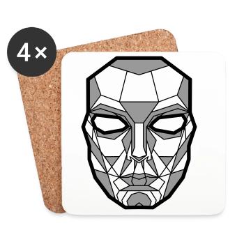 Kimura Mask Gray - Coasters (set of 4) - white - Front