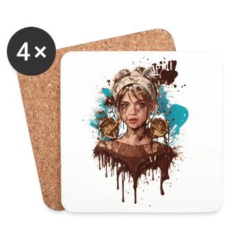 Sweet Lady - Coasters (set of 4) - white - Front