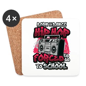 Né pour danser, forcé au hip-hop - Dessous de verre (lot de 4) - blanc - Devant
