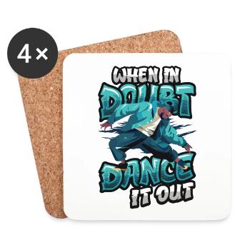 En cas de doute, dansez, dansez le hip hop - Dessous de verre (lot de 4) - blanc - Devant