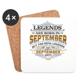 Les légendes sont nées en septembre 1975 - Dessous de verre (lot de 4) - blanc - Devant