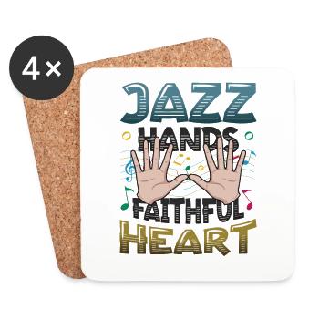 Mains de jazz, cœur fidèle, amateurs de jazz - Dessous de verre (lot de 4) - blanc - Devant