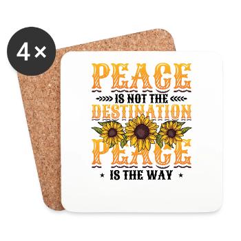 Peace is not the goal, peace is the way - Coasters (set of 4) - white - Front