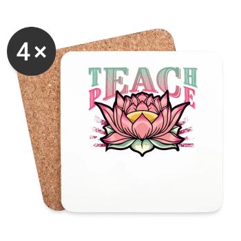 Enseigner la paix - Dessous de verre (lot de 4) - blanc - Devant