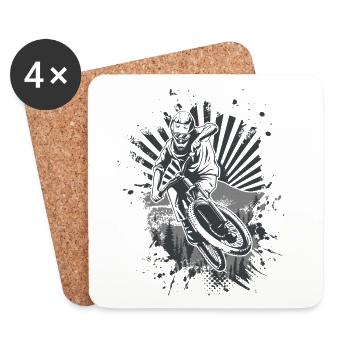 Moto Jump Graffiti Splash - Untersetzer (4er-Set) - Weiß - Vorne