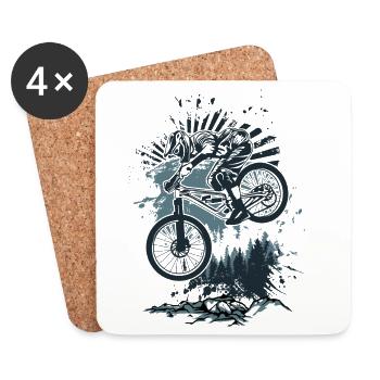 Dirt Bike Splash Forest Jump - Untersetzer (4er-Set) - Weiß - Vorne