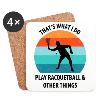 Racqueetball - Coasters (set of 4) - white - Front