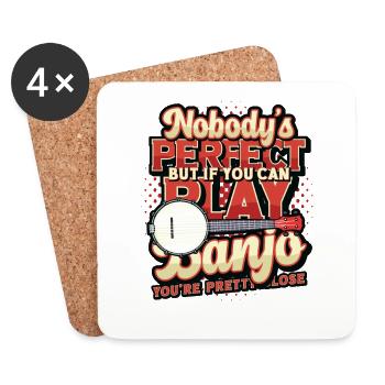 Parfait joueur de banjo, j’adore jouer du banjo - Dessous de verre (lot de 4) - blanc - Devant