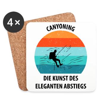 Canyoning Bergsteigen Klettern Wandern Berge - Untersetzer (4er-Set) - Weiß - Vorne